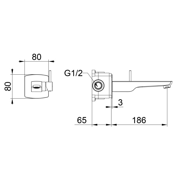 Встраиваемый смеситель Wonzon & Woghand WW-88869031-1-CR хром глянцевый