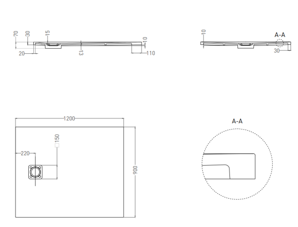 Душевой поддон Salini Oasi 120x90 120322M белый матовый