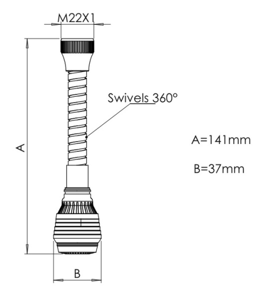 Насадка колокол на шланге с переходником Voda VNABALLSMH хром