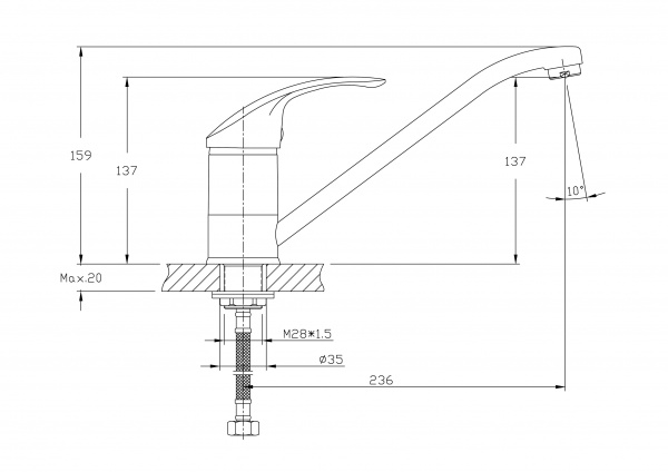 Смеситель для кухонной мойки Haiba HB4921-7 черный
