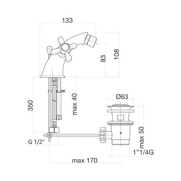 Смеситель для биде Webert Armony AM710102060 медь матовый