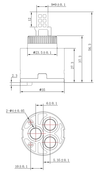 Картридж стандартный Voda VCRT 35 LOW серый низкий