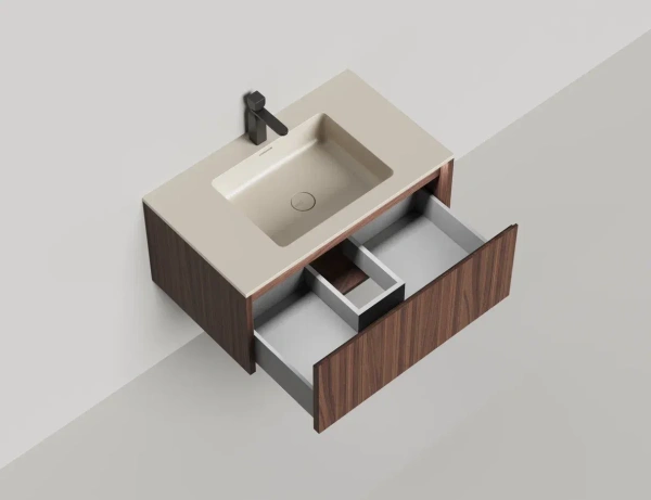Тумба с раковиной Salini Domino 80 см 27D208ON окрашивание по RAL шпон Onda Plus