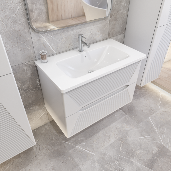 Тумба с раковиной Caprigo Modo Terza 35613-SF027 75 см белая