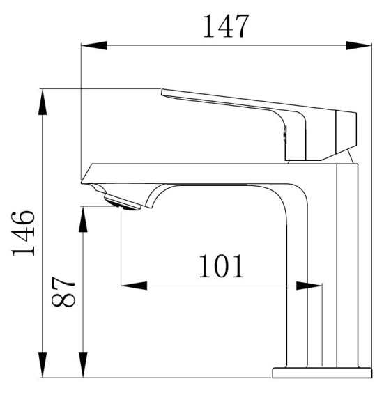 Смеситель для раковины Voda Surf Black SF26MB черный матовый