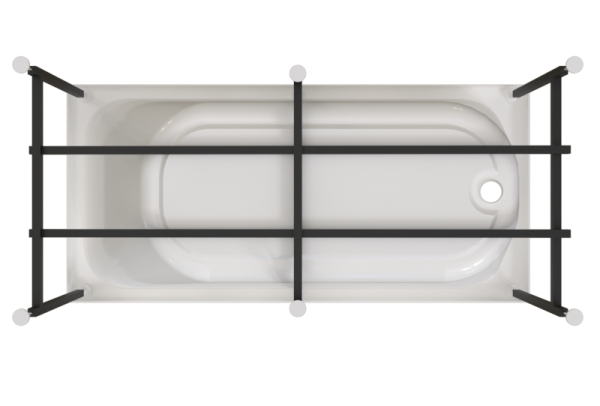 Ванна акриловая Radomir Прованс 170x90 1-01-0-0-1-187 пристенная c каркасом