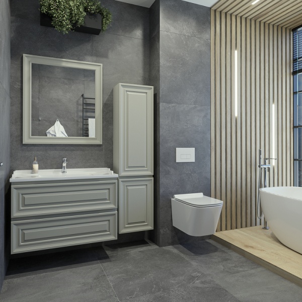 Тумба с раковиной Caprigo Ponza 13523-030.000.00.20 90 см серая