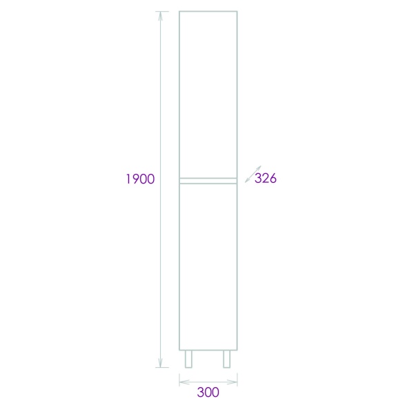 Пенал Onika Милтон 403077 30 см белый