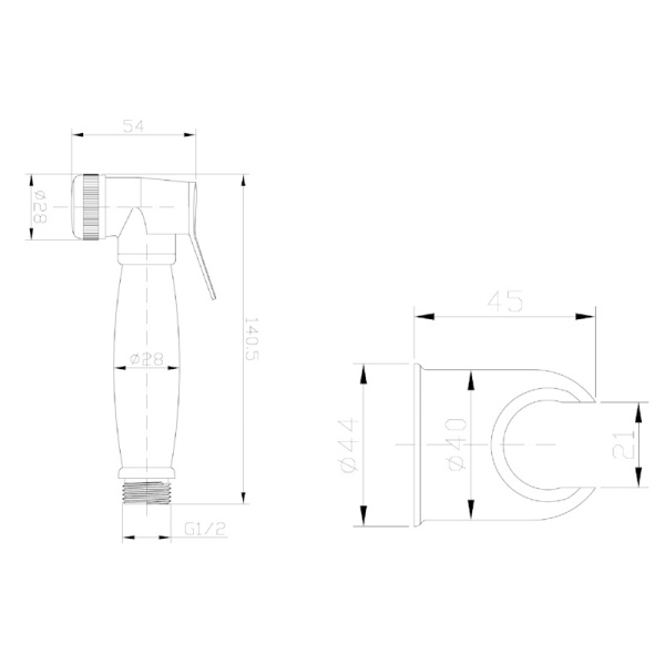 Гигиеническая лейка Esko BH3in1 бронза матовая со шлангом и держателем