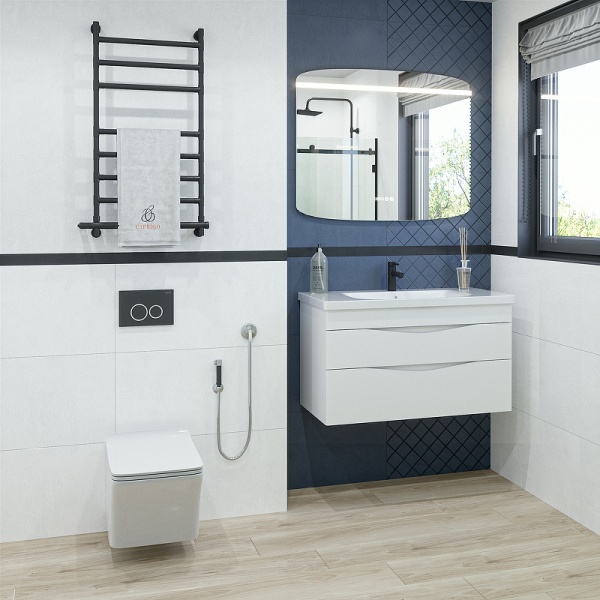 Тумба с раковиной Caprigo Lento 36214-SF027 100 см белая