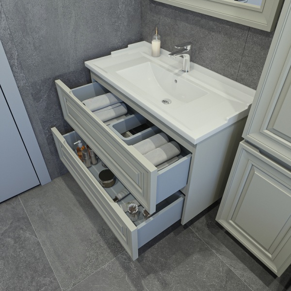 Тумба с раковиной Caprigo Ponza 13523-030.000.00.20 90 см серая