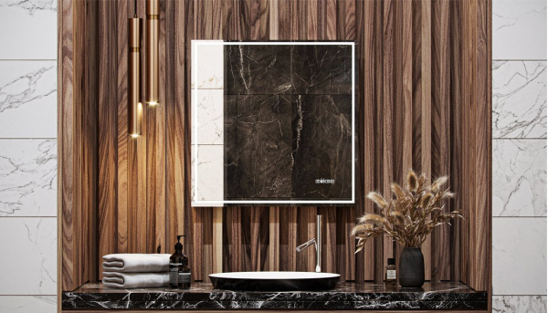 Зеркало Velvex Klaufs 70x70 zkKLA.me.70.al с подсветкой, сенсором, USB и Bluetooth