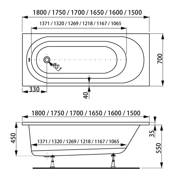 Ванна акриловая Vagnerplast Kasandra 180x70 VPBA187KAS2X-04
