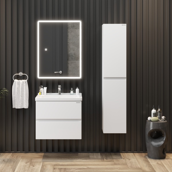 Зеркальный шкаф Onika Орби 207049 70 см белый с подсветкой