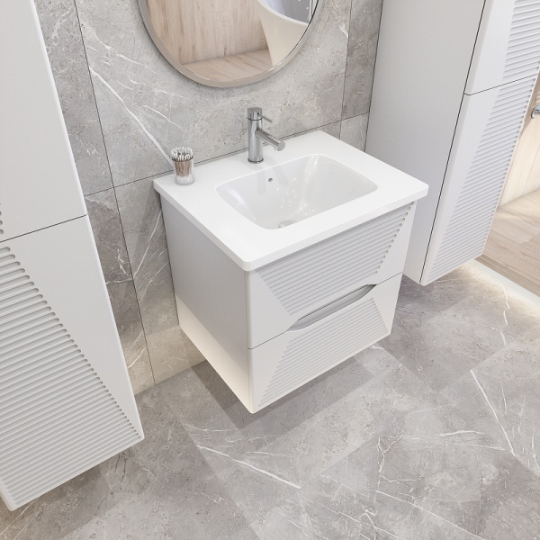 Тумба с раковиной Caprigo Modo Quarta 35711-SF027 55 см белая