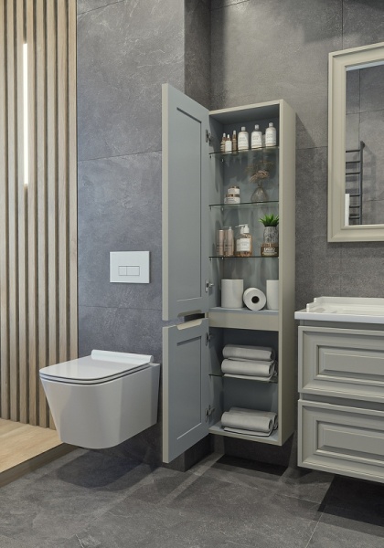 Пенал Caprigo Ponza 13550L-030.000.00.20 40 см L серый