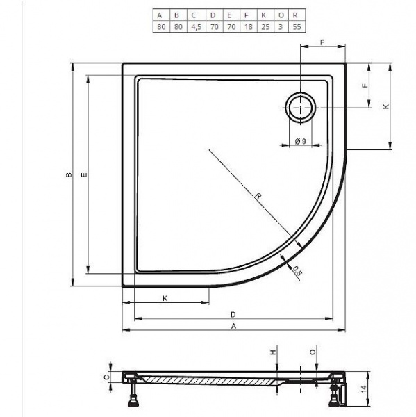 Душевой поддон Riho Davos 80x80 D002018005 белый