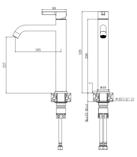 Смеситель для раковины Voda Vessel VSL25 сатин матовый
