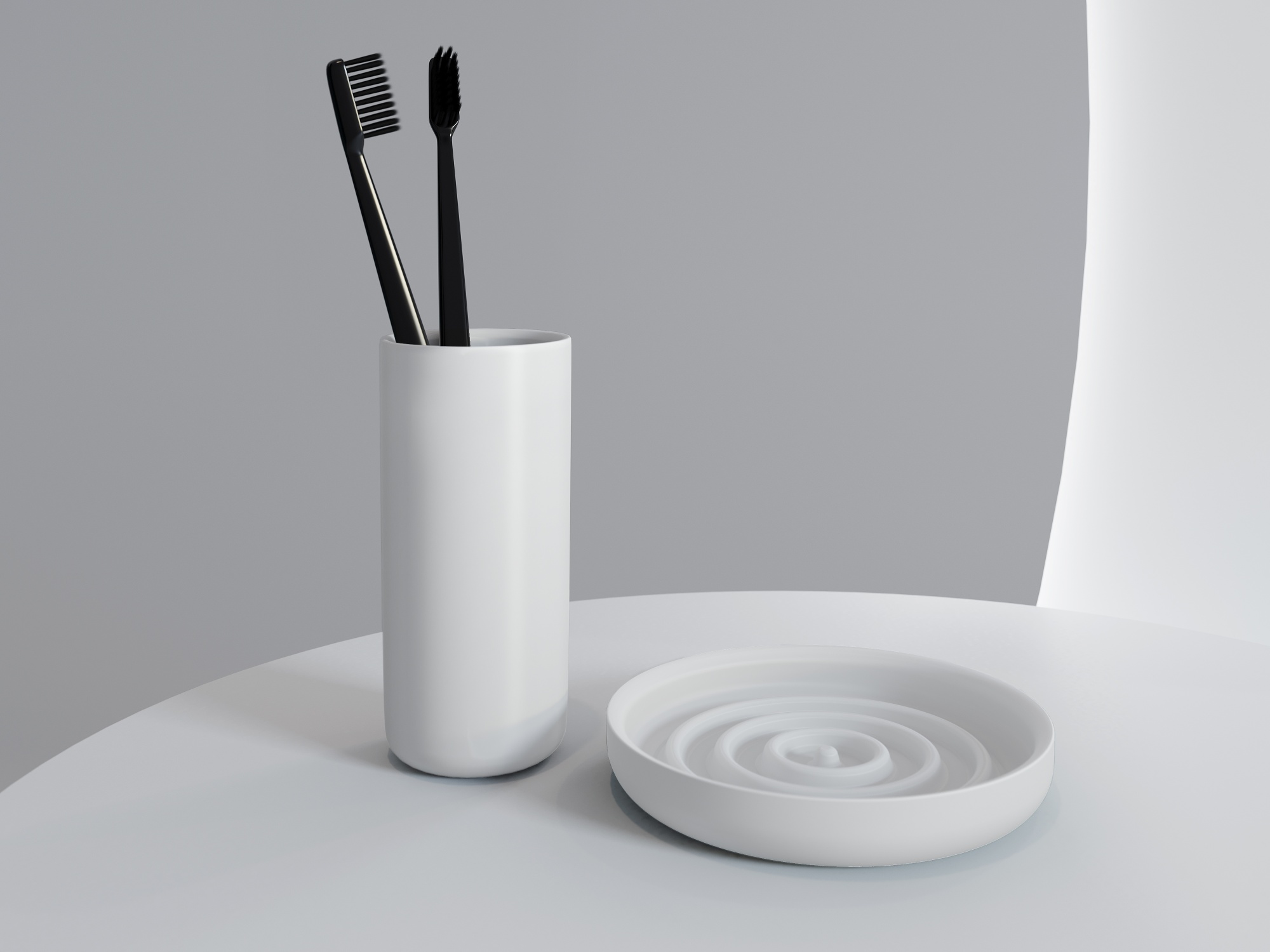 Стакан для зубных щеток Salini Gocce 1901201 белый матовый