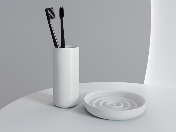 Стакан для зубных щеток Salini Gocce 1901201 белый матовый