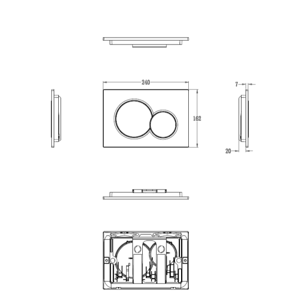 Кнопка смыва Wonzon & Woghand WW-IB232-BN никель брашированный механическая
