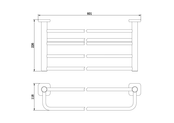 Полотенцедержатель Wonzon & Woghand WW-V1901-GM темный графит брашированный с полкой