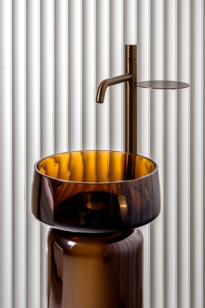 Накладная раковина Boheme Glow 810-G-C coffee полиэфирная