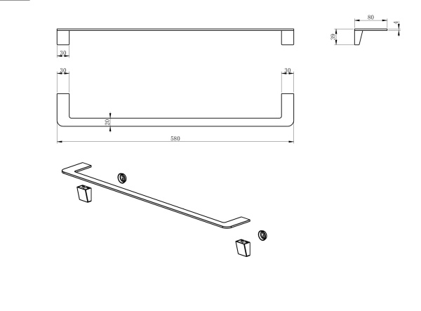Полотенцедержатель Wonzon & Woghand WW-V2101-MB черный матовый