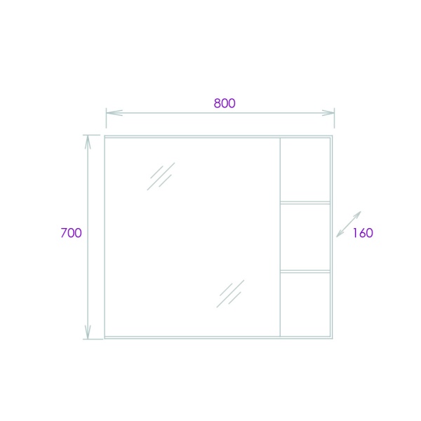 Зеркальный шкаф Onika Легран 208092 80 см дуб галифакс