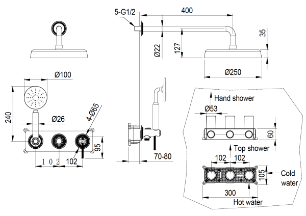 Смеситель напольный Boheme Eterna 179-NB никель
