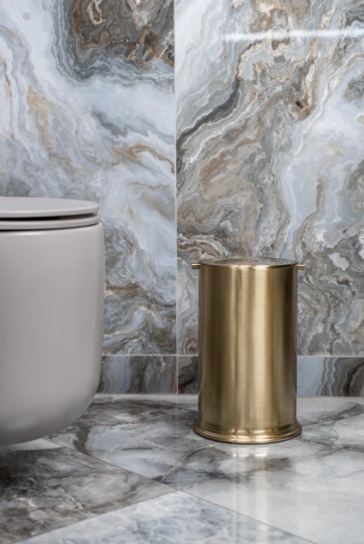 Ведро для мусора Boheme 10916-MG matt gold с вращающейся крышкой