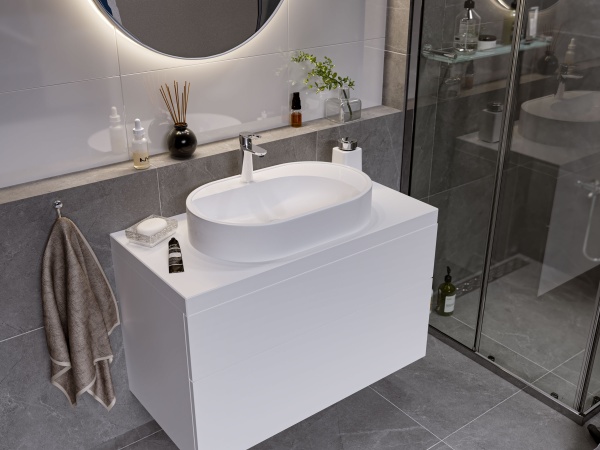 Накладная раковина Madera Luna 4627173210751 60 см белая глянцевая