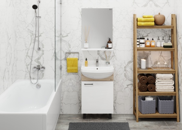 Тумба под раковину Onika Эко 105208 50 см белая (раковина Акватон 52)