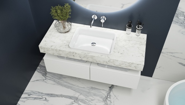 Столешница Velvex Юнит st.UNI.120-630 120 см белый мрамор