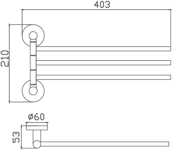 Полотенцедержатель Haiba HB8313 хром тройной