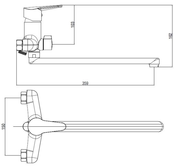 Смеситель для ванны Voda Breeze BZ31 хром глянцевый
