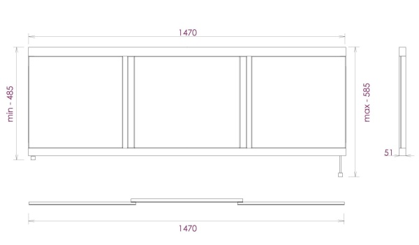 Экран под ванну Onika Одио Xl 515019 145 см белый