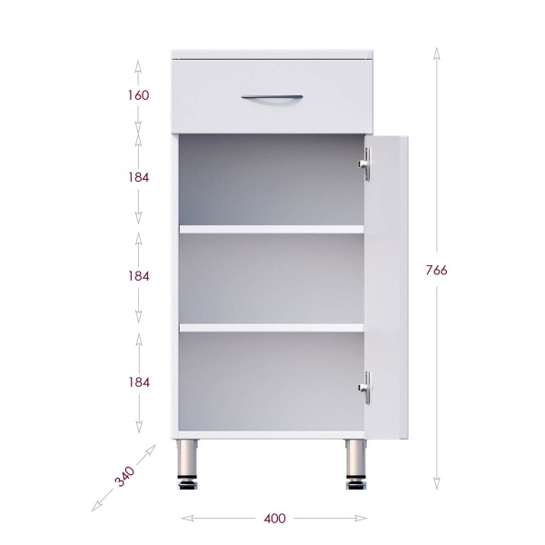 Пенал Onika Каприз 404013 40 см R белый