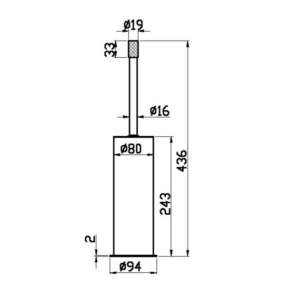 Туалетный ершик Boheme Uno 10979-NB никель брашированный
