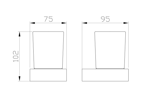 Стакан для зубных щеток Wonzon & Woghand WW-9521 хром глянцевый с держателем