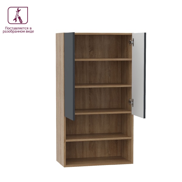 Шкаф Onika Маркус 306013 60 см серый матовый и дуб сонома разборный