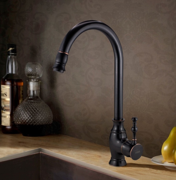 Смеситель для кухонной мойки Esko Twiggy TG 519 B матовый черный