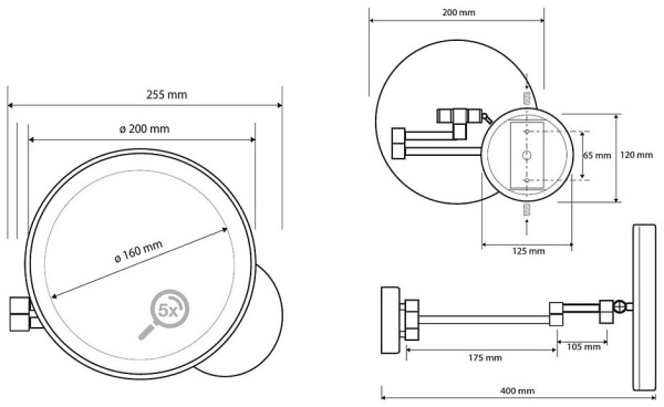 Косметическое зеркало Bemeta White 112101144 белое матовое с подсветкой и сенсором
