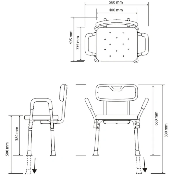 Сиденье Bemeta Help Program 353125113 белое со спинкой и подлокотниками