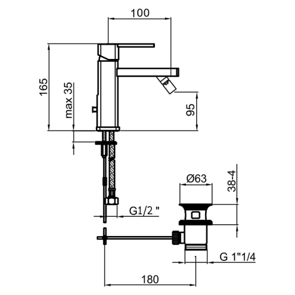 Смеситель для биде Webert Azeta New AA840102015 хром глянцевый