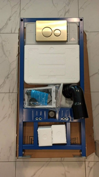 Инсталляция Sapbox 108C.500.01.808SS-BRG для унитаза с кнопкой смыва бронзированное золото