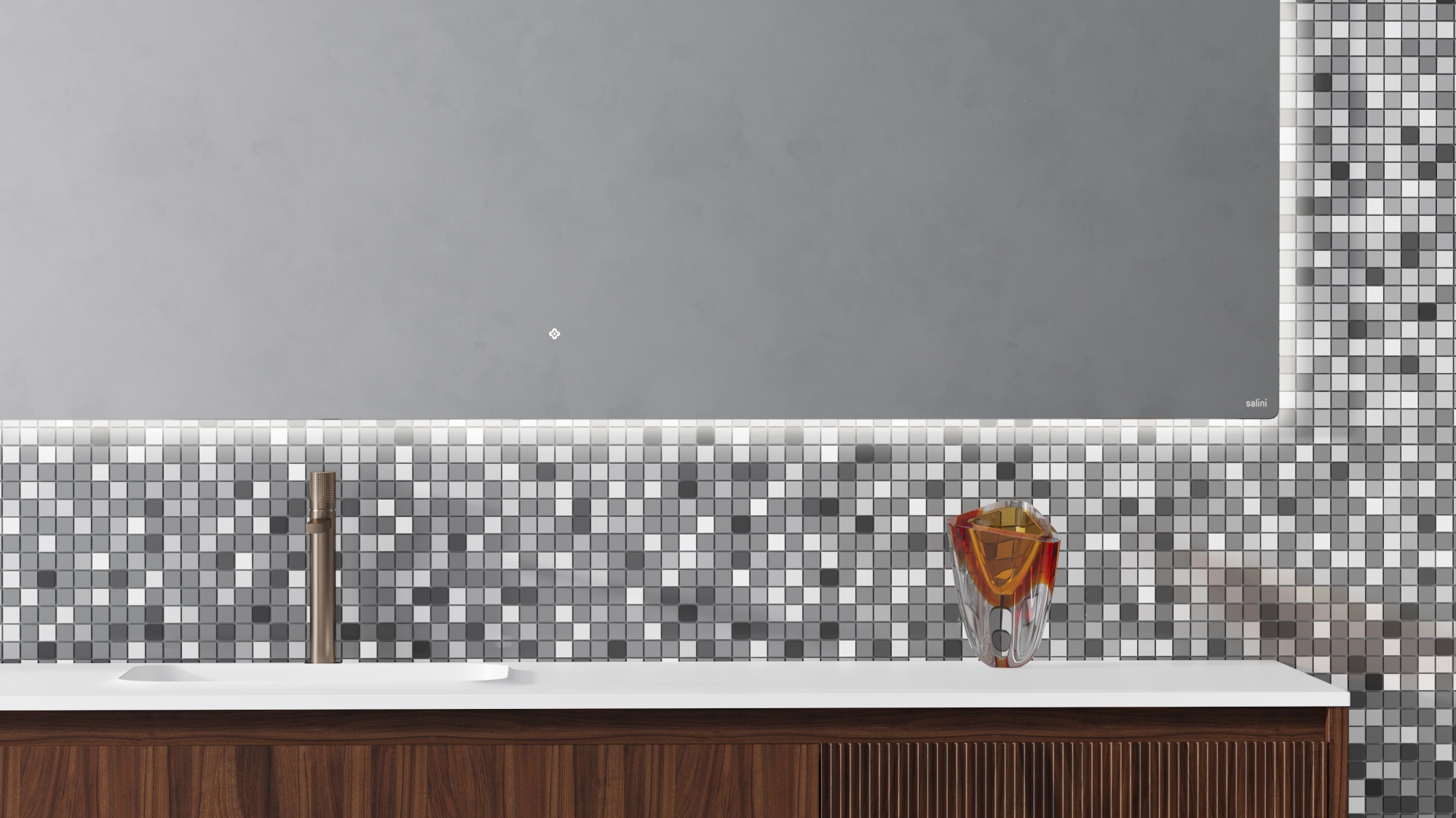 Зеркало Salini Ombra 100x100 27M2.1000 с LED подсветкой