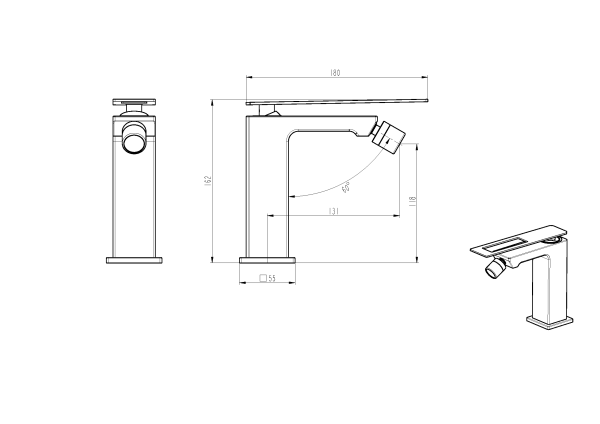 Смеситель для биде Boheme Q 146-WG.2 белый