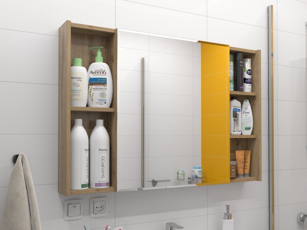 Зеркальный шкаф Kакса-А Novella 005354 100 см ясень анкор темный