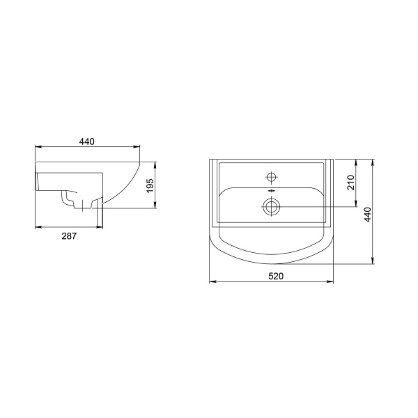 Встраиваемая раковина Santeri Акватон 1.3120.1.S00.11B.0 50 см белая